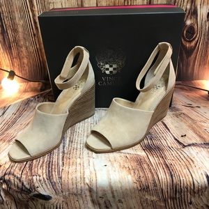size 9.5 Vince Camuto cream wedge heel
